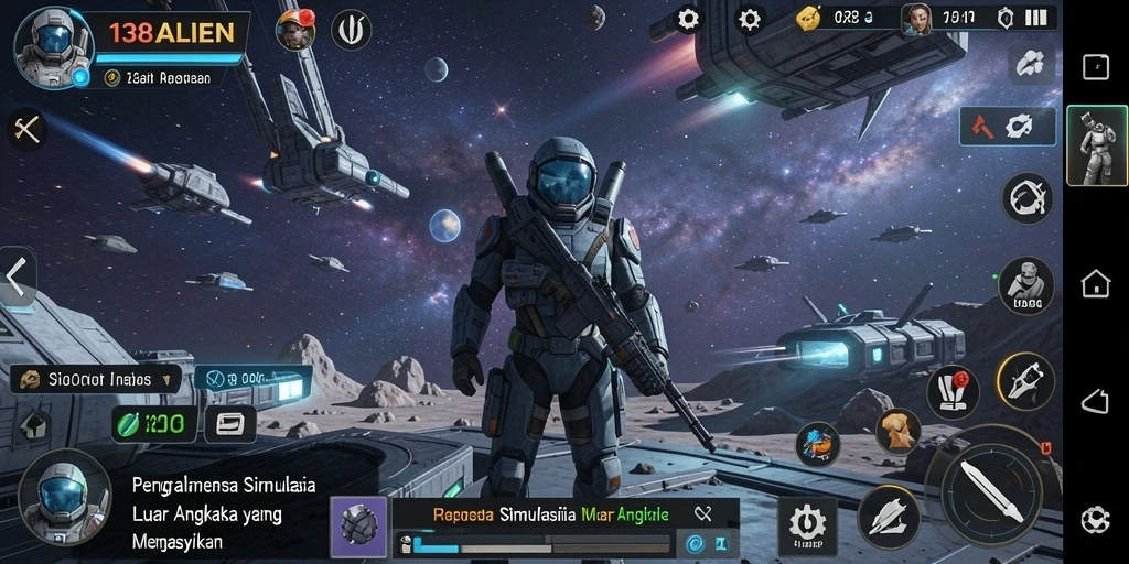 Tampilan gameplay 138ALIEN yang menampilkan petualangan luar angkasa.