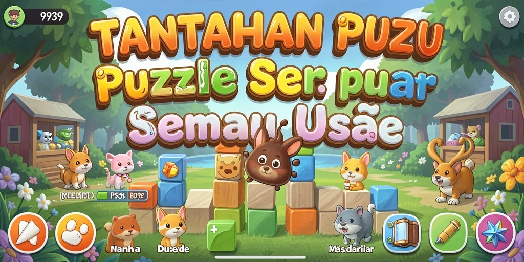 Gameplay 9939 menampilkan berbagai puzzle yang menarik dan penuh warna.