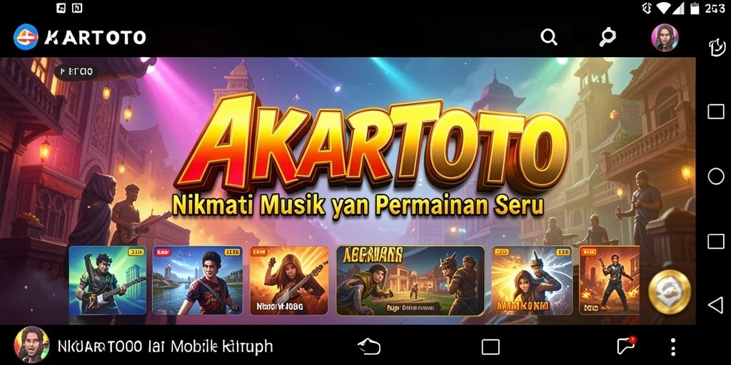 Screenshot gameplay AKARTOTO menampilkan pengguna yang bersenang-senang menyanyi.