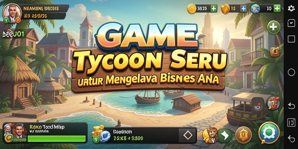 Screenshot utama BARU01 menampilkan gameplay Tycoon yang seru.