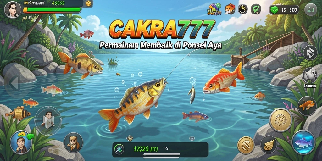 Tangkapan layar gameplay CAKRA777 yang mendebarkan saat memancing.