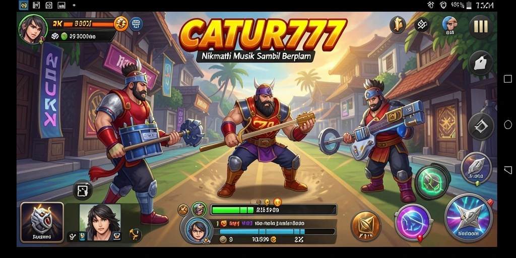 Tampilan gameplay CATUR777 yang seru dengan musik yang mengalun.