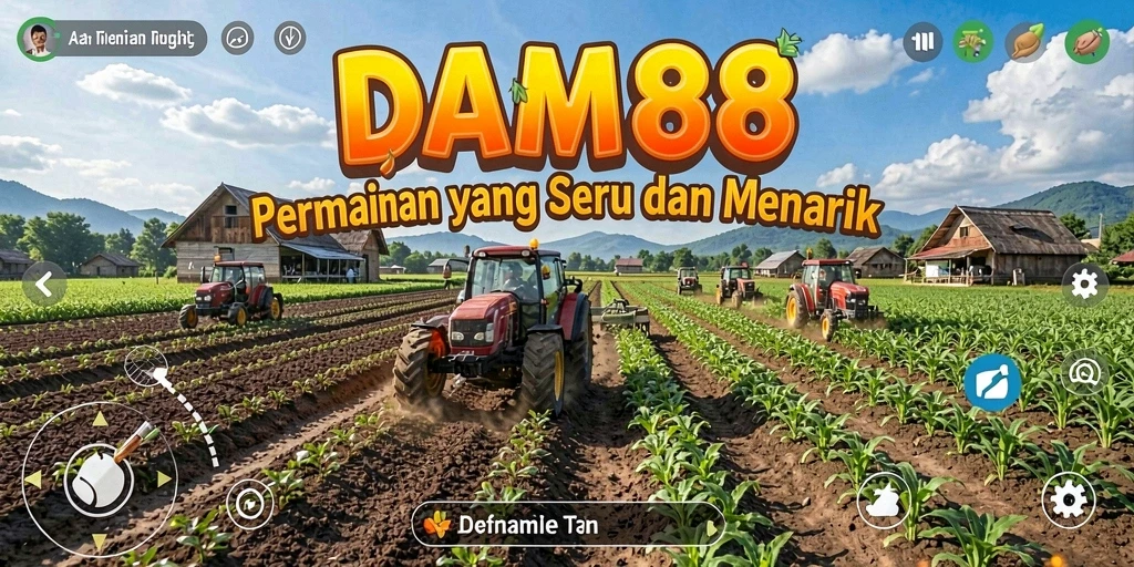 Tampilan gameplay <strong>DAM88</strong> yang menarik dengan aktivitas bertani.