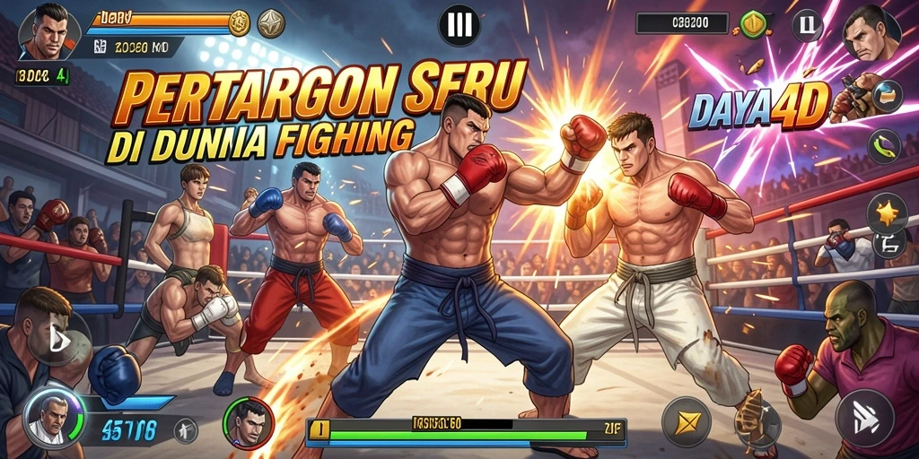 Gameplay seru dengan berbagai karakter pertarungan.