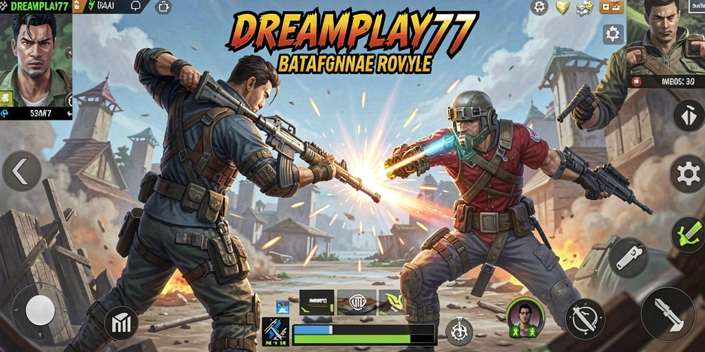 Tampilan gameplay seru dalam pertarungan Battle Royale.