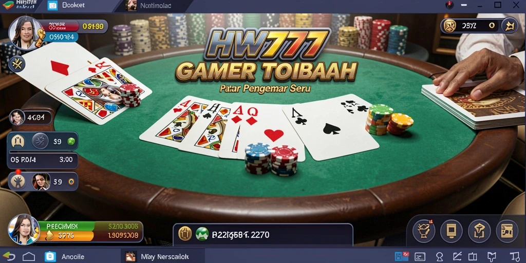 Tampilan gameplay HW777 yang seru dan menegangkan, ideal untuk penggemar Poker.