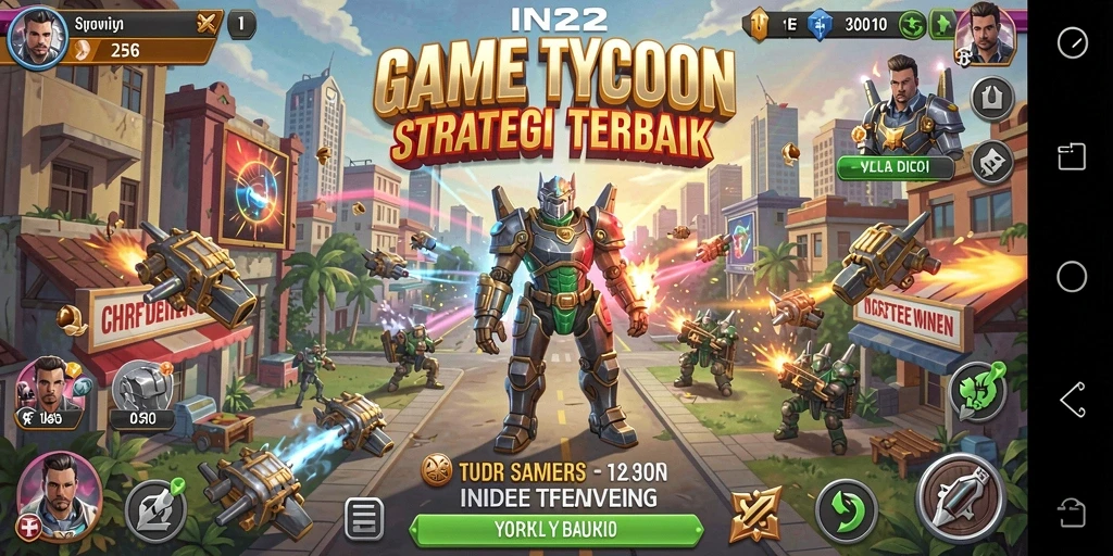 Screenshot utama IN22 menampilkan gameplay Tycoon yang seru dan interaktif.