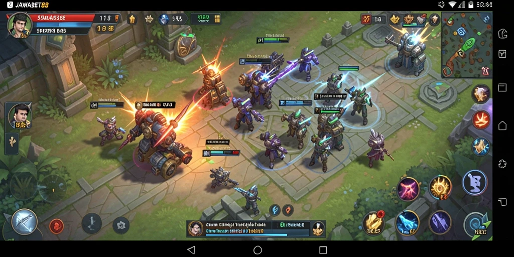 Tampilan gameplay menegangkan dalam JAWABET88 dengan strategi yang kompleks.