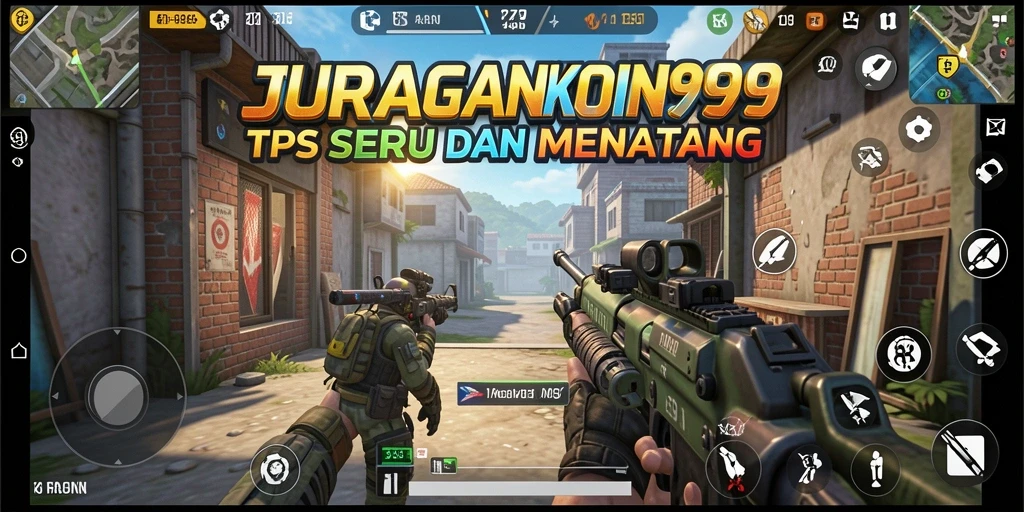 Tampilan gameplay seru dari JURAGANKOIN99 dalam mode TPS.