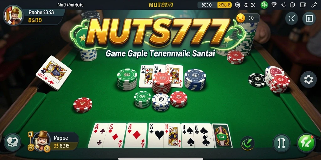 Tampilan gameplay seru dalam NUTS777 saat bermain Gaple.