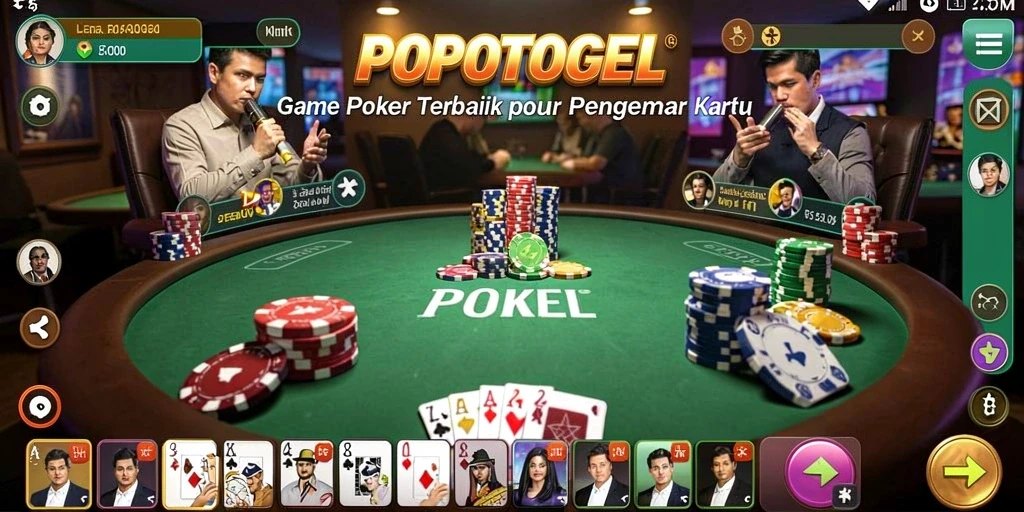 Tampilan gameplay Poker seru di aplikasi POPOTOGEL.