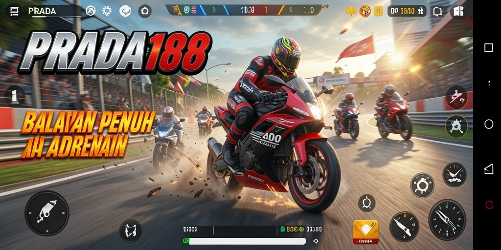 Tampilan mendebarkan dari balapan motor di PRADA188.