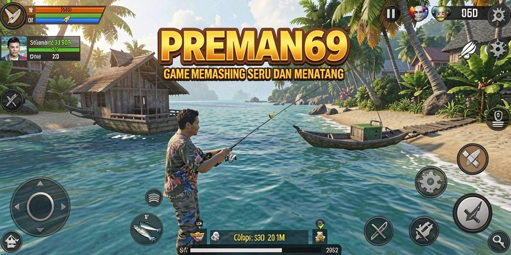 Tampilan tangkapan layar gameplay yang menggambarkan pengalaman memancing yang mendebarkan.