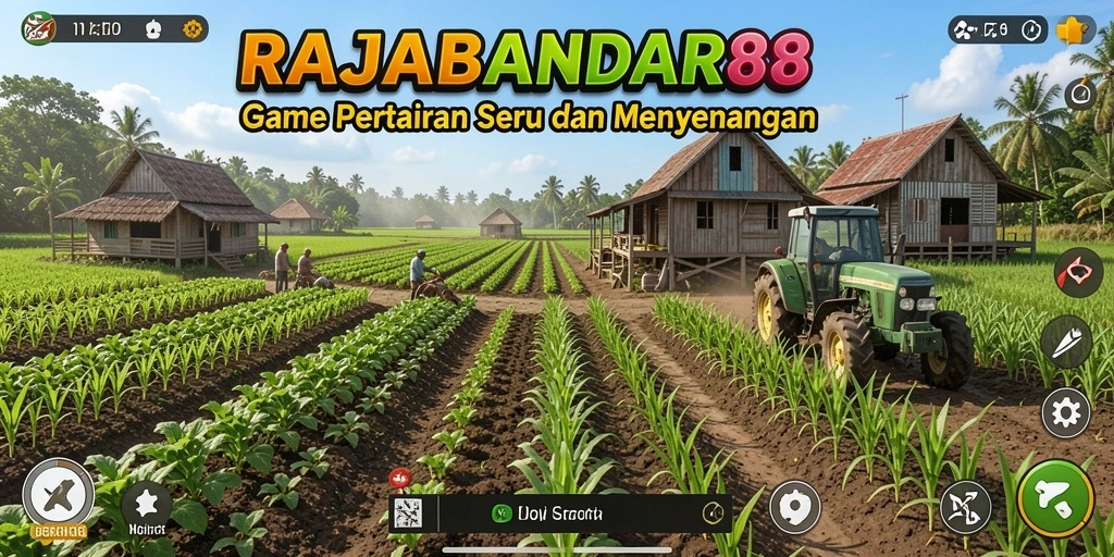Tampilan gameplay seru dari RAJABANDAR88 yang menunjukkan aktivitas pertanian.
