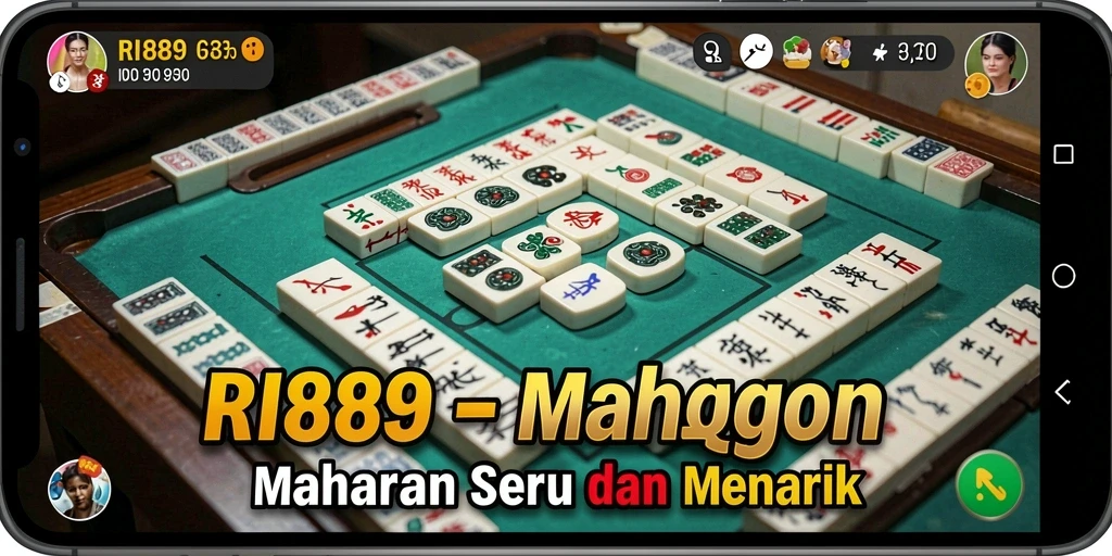 Tampilan gameplay menarik Mahjong RI889 yang penuh warna.