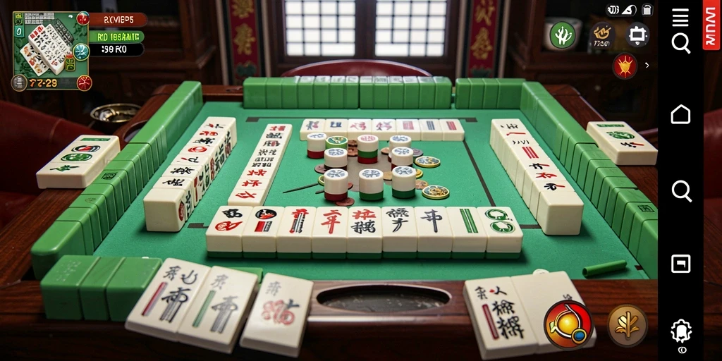 Screenshot gameplay RVIP2 yang menampilkan suasana Mahjong seru.