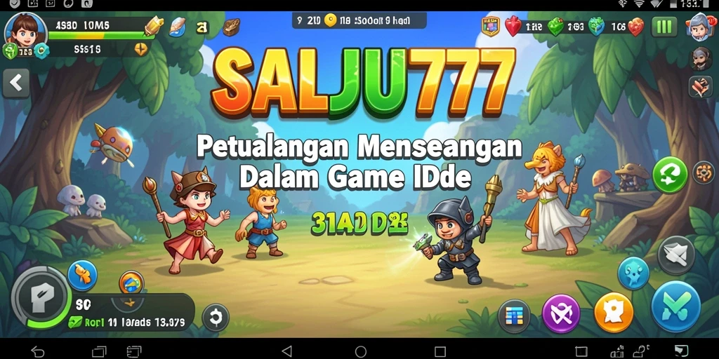 Screenshot gameplay SALJU777 menampilkan karakter yang bekerja dengan baik dalam mode Idle.