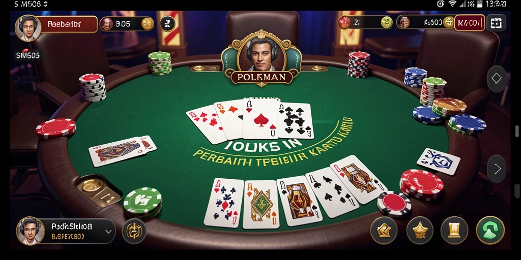 Tampilan gameplay Poker yang seru di SM605.