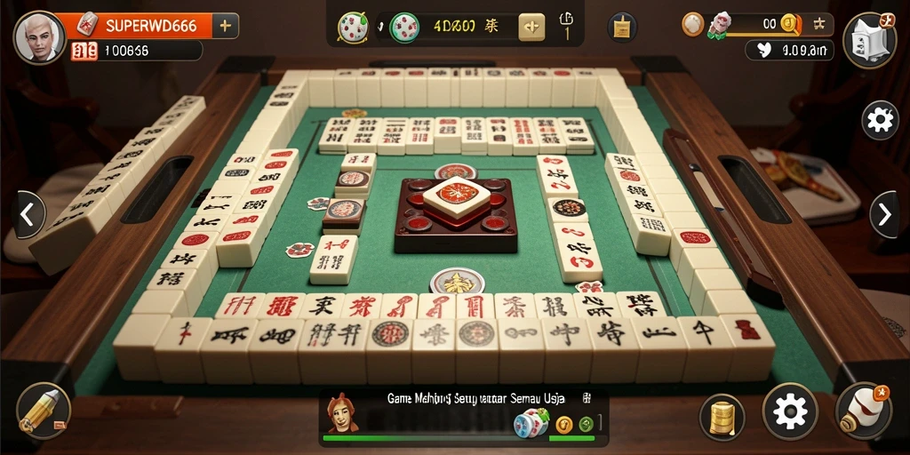 Tampilan gameplay Mahjong di SUPERWD666 yang menarik dan interaktif.