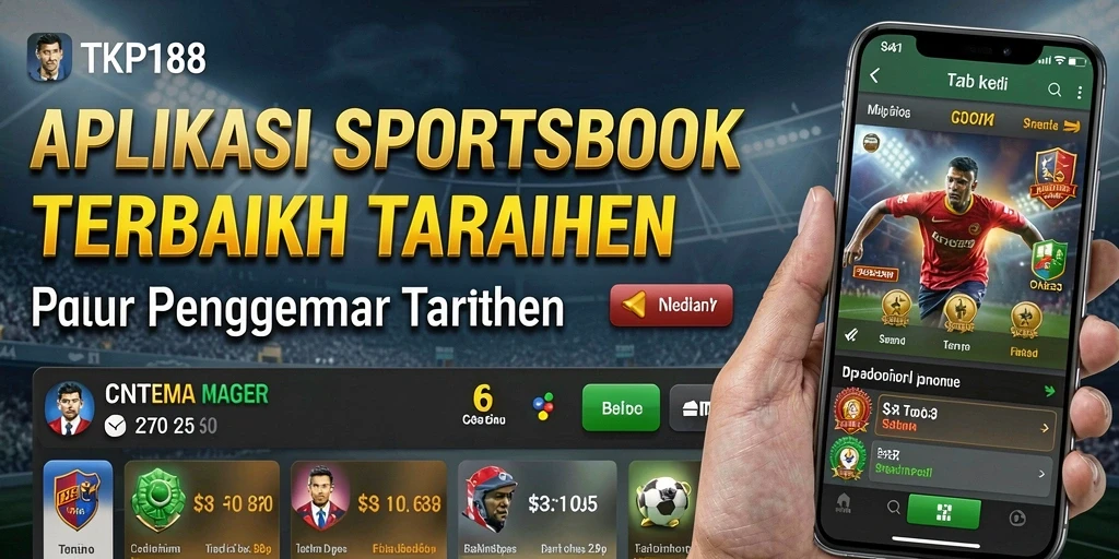Tampilan antarmuka aplikasi TKP188 dengan berbagai pilihan taruhan olahraga.
