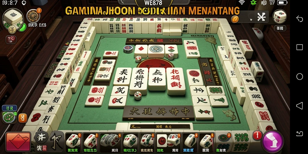 Screenshot WE878 menampilkan gameplay seru Mahjong yang menarik.