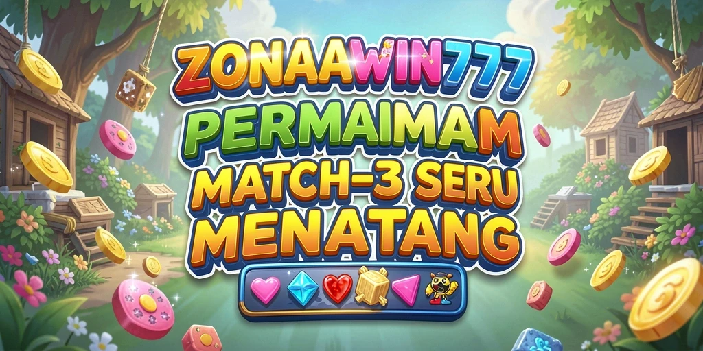 Tampilan seru gameplay ZONAWIN777 dalam aksi Match-3.